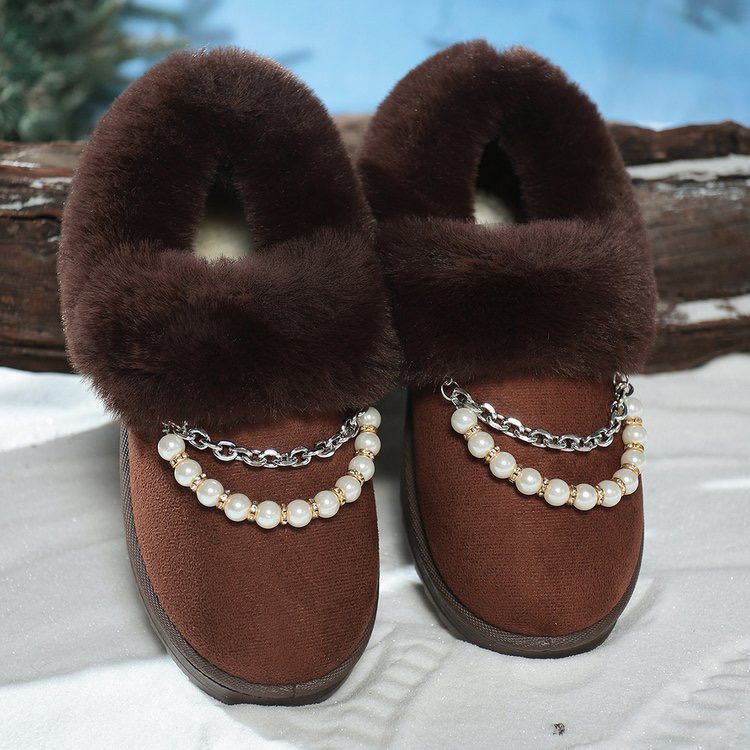 Winter new ins thick-soled velvet cold-proof lightweight snow boots fashionable versatile height-increasing fluff warm cotton shoes