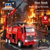 Huina 1362 Rc Fire Truck 1/18 Remote Control Cars 9Ch Ladder Fire Car Water Spray Eletric Toy Rescue Engineering Car Toys Boys