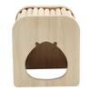 Hamster Holzhaus Halbgeschlossen DIY Leicht zu Reinigen Hamster Holzstab Flachdach Nest mit Leiter für Haustier Hamster