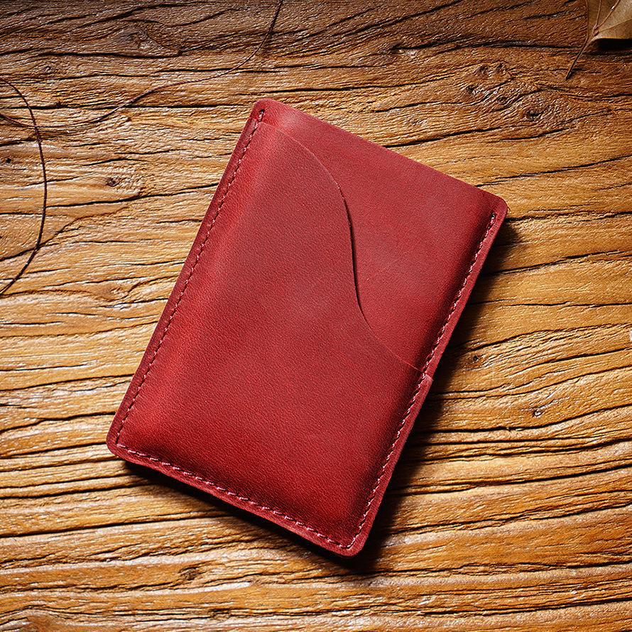 Retro Crazy Horse Leather Ultra-Thin Card Holder: Top Layer Cowhide with Multifunctional Storage