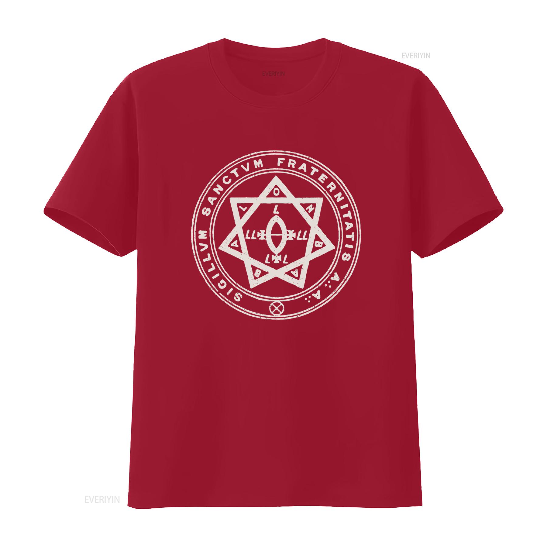 Thelema Hexagram Aleister Crowley T Shirt for Fashion Casual vintage Washed Stylish Soft Slightly Top For Everyday Wear S