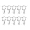 10pcs New Zinc Alloy Star Keyring Pendant Hollow Design DIY Crafts Key Chain Key Ring Hanging Buckle Multi-purpose Lobster Clasp