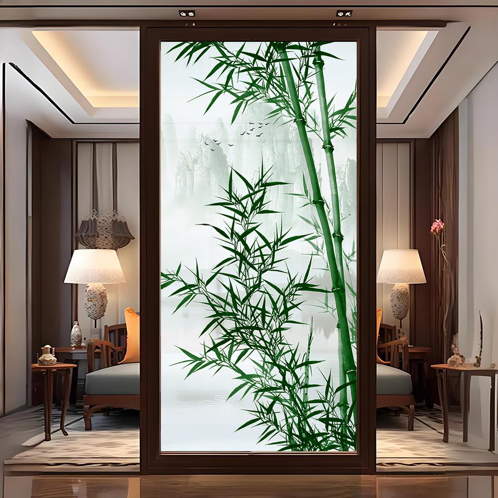 Privacy Window Film Leaves Decorative Static Cling Window Film Frosted Glue Free Glass Window Sticker for Home Decor 20
