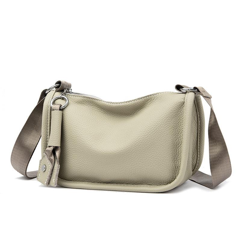 Women's bag new lychee pattern fashion soft leather bag shoulder messenger bag casual large capacity