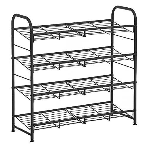 4-poziomowy stojak na buty, organizator do przechowywania buta, trzymaj do 16 par, stal, 68,5 x 27,5 x 65 cm, dla wysokich obcas