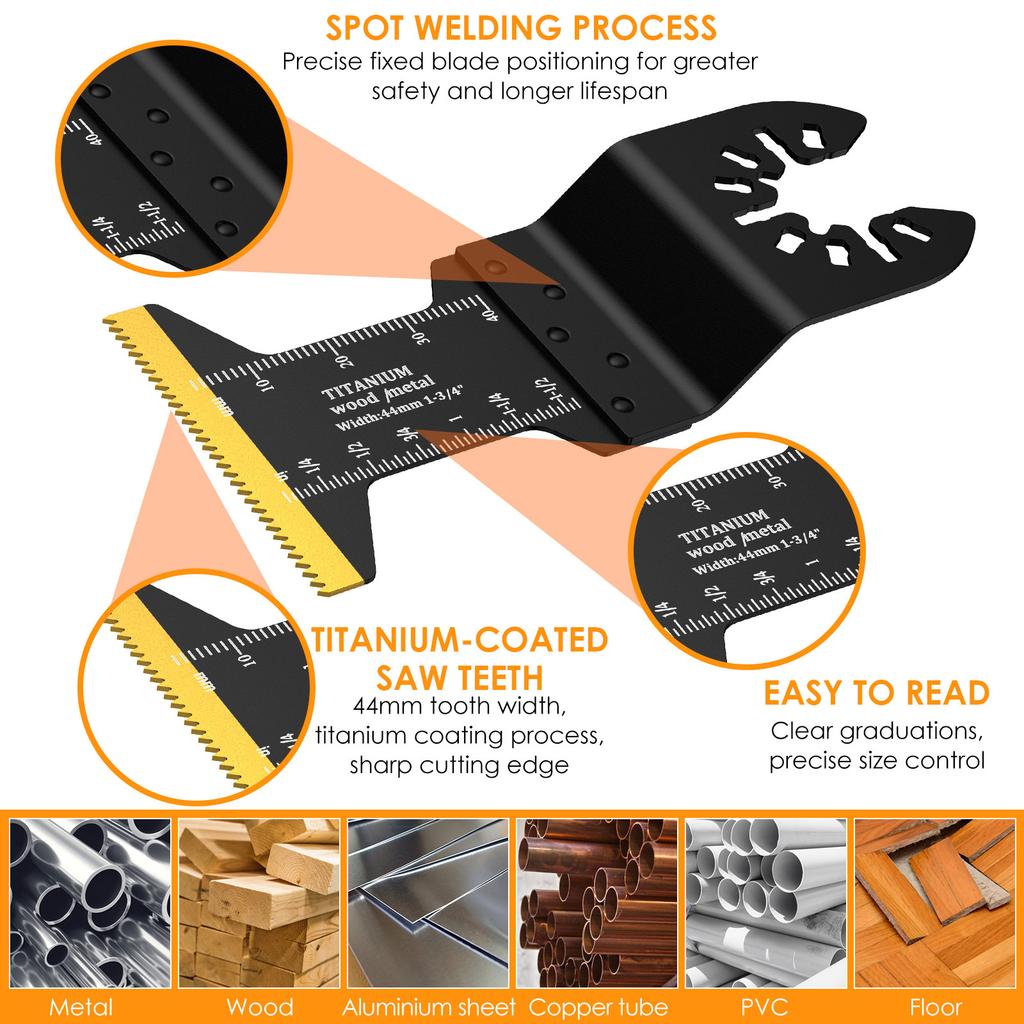 Bi-metal Oscillating Tool 8/15/128PCS Oscillating Saw Blade with Scraper Sandpaper Sanding Disc and Adapter Oscillating Tool