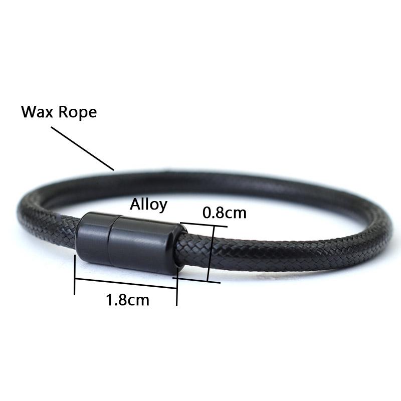 New Punk Men Bracelet Black Brown Wax Rope Braclet Magentic Clasp Pulsera Hombre Hand Bands For Him Macrame Braslet Gift