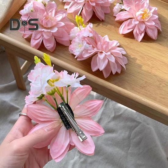 Simulated Flower Hair Clip Hawaiian Flower Decor Side Hair Pin Beach Vacation Photography Women Hair Accessories