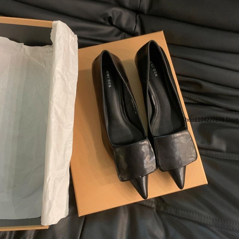 Fashion 2025 Spring Autumn Women Pointed Toe Boat Shoes Fashion Red Ladies Elegant Dress Pumps Shoes Thin Low Heel Outdoor Dress Pump