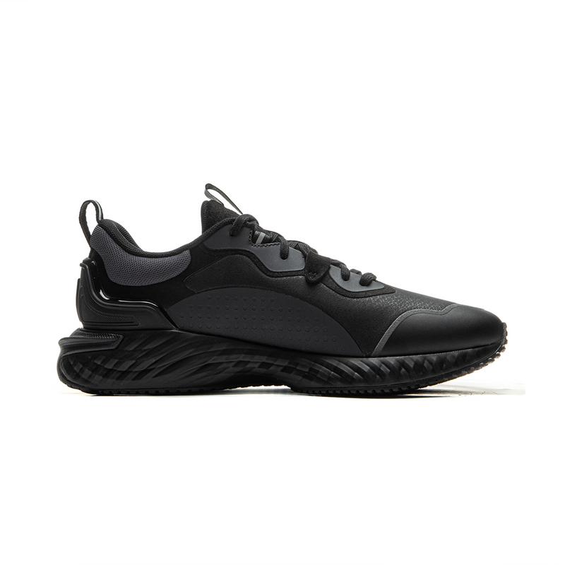 Li-Ning Fashionable Comfortable Versatile Non-Slip Wear-Resistant Breathable Low-Top Casual Shoes Men sneakers Black AGLU305-2