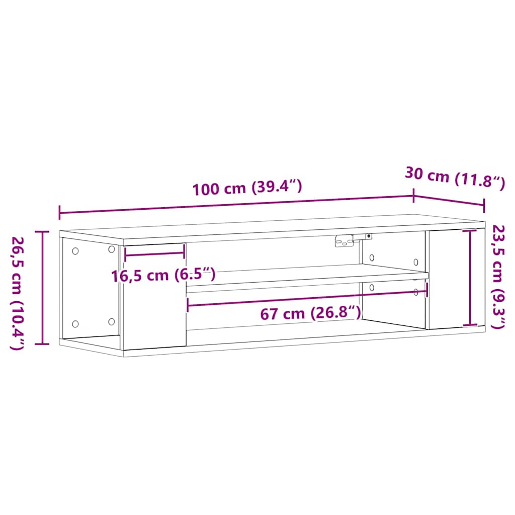 TV Cabinet Reclaimed Wood Look 100 x 30 x 26.5 cm Engineered Wood