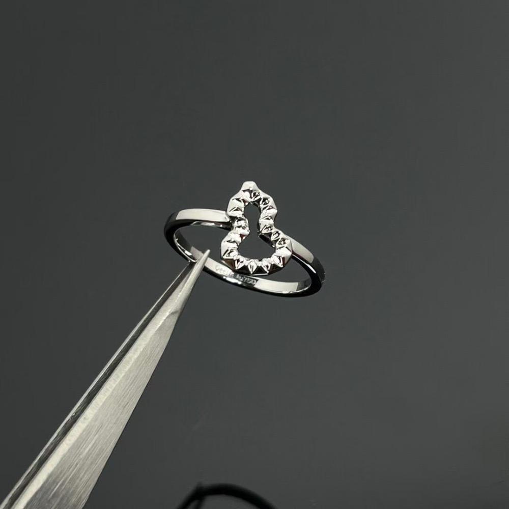 CNC Fritillary Diamond Gourd Ring Water Chestnut Double Gourd Hollow Couple Ring no. 6