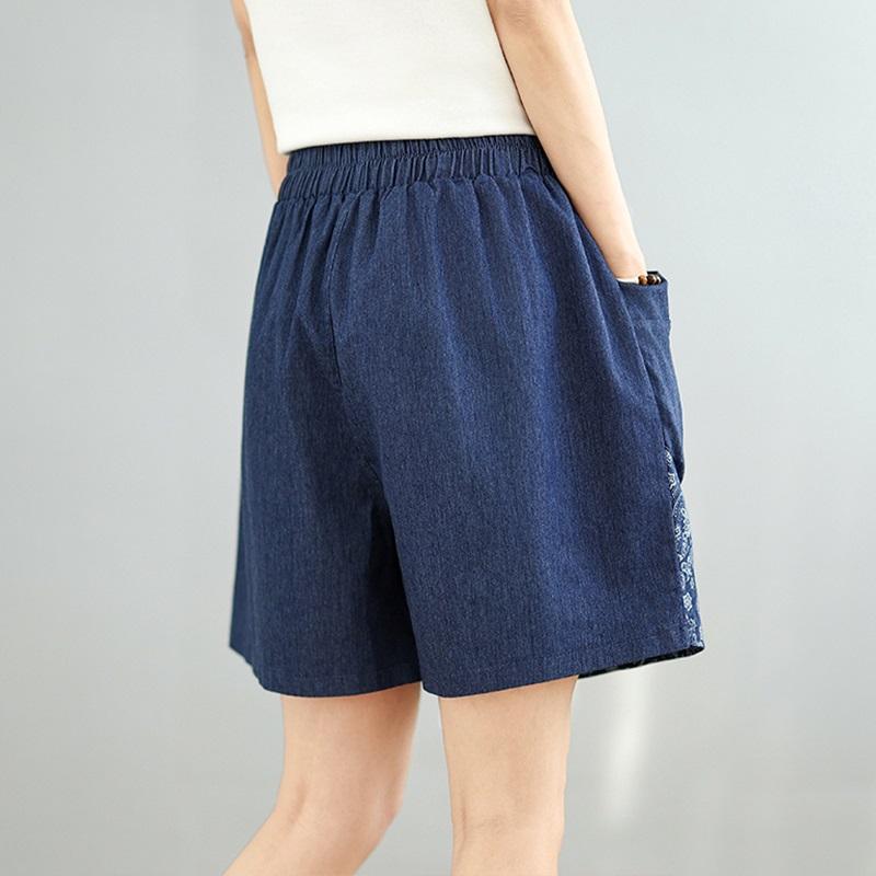 High waist plus size vintage casual loose summer denim shorts for women short jeans