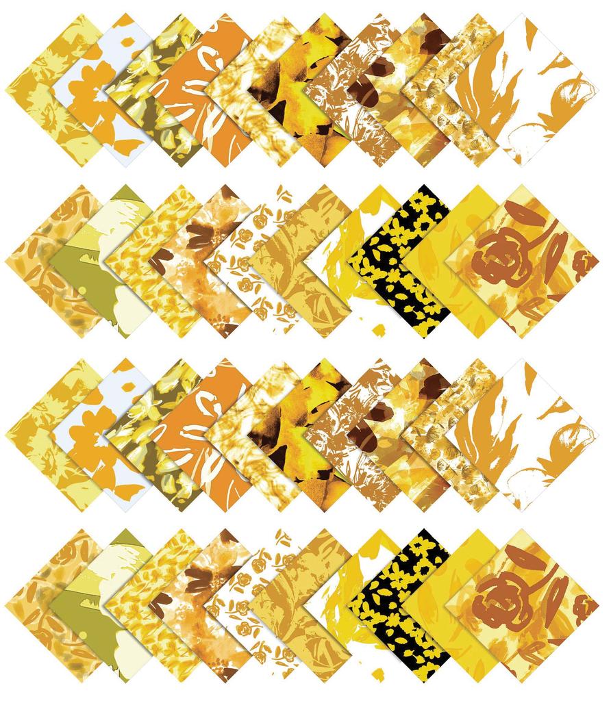 Soimoi 40Pcs Floral Artistic Print Cotton Precut Fabrics For Quilting Craft Strips 2.5x42inches Jelly Roll -