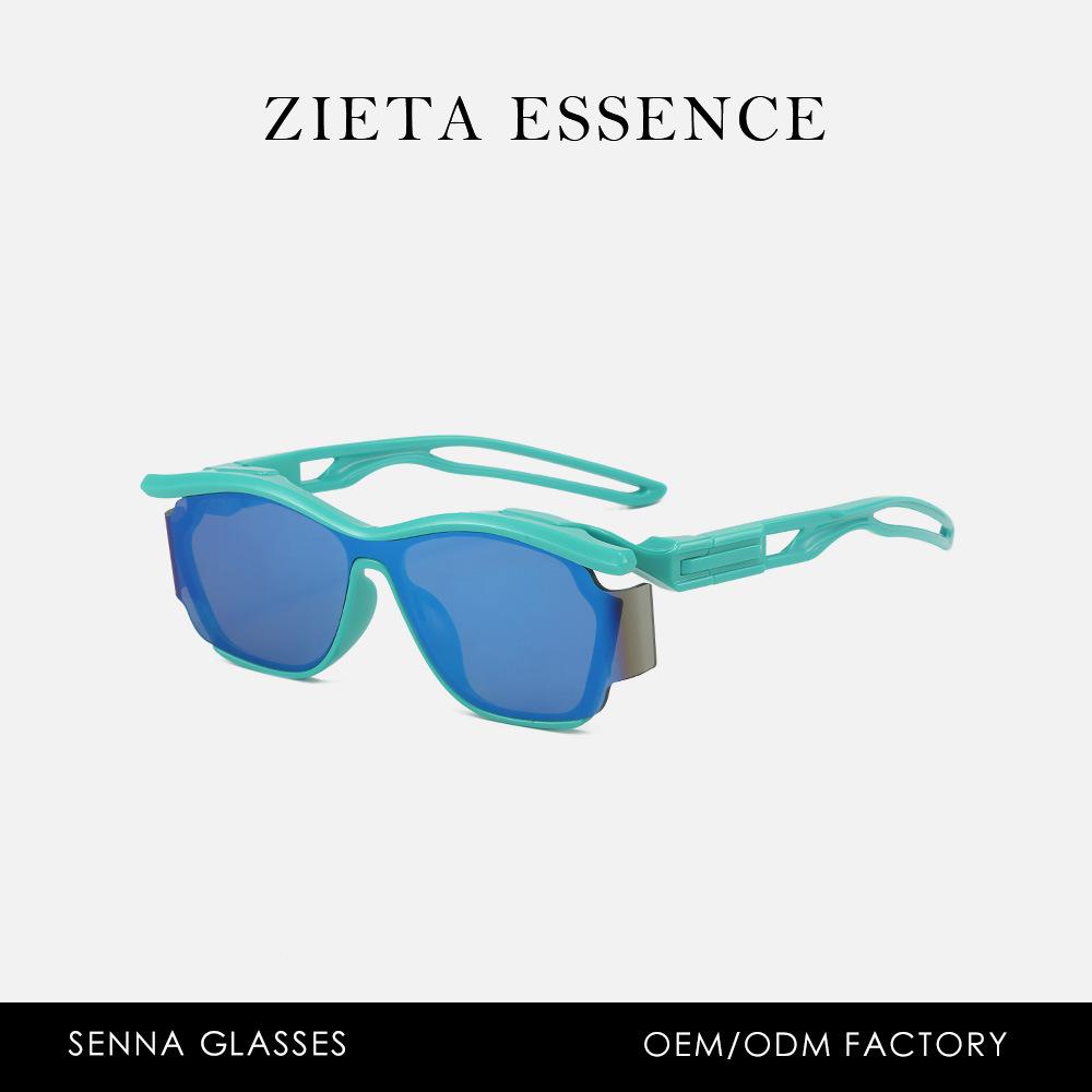 Street Punk Sunglasses Bend Lenses Futuristic Neutral Hip Hop Sunglasses Uv Protection Glasses