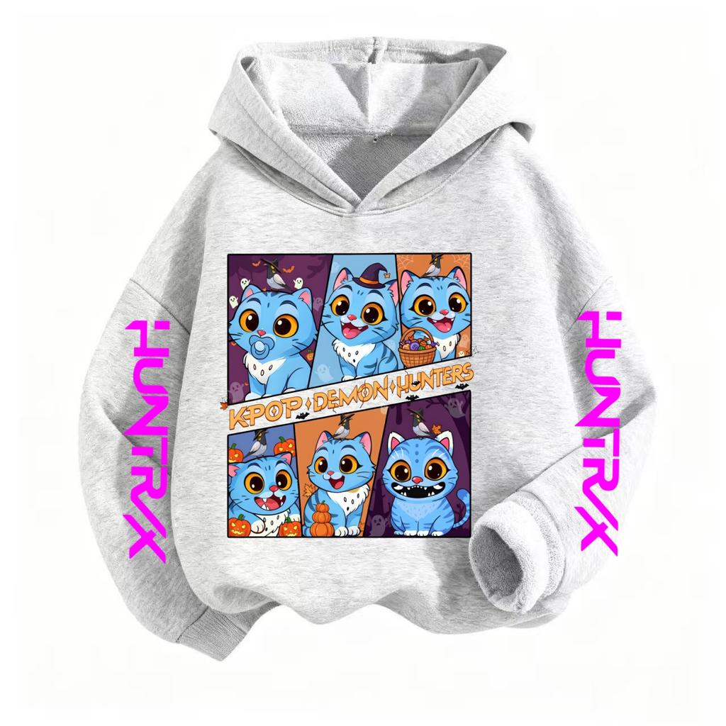 Halloween Popular Demon Hunter Cartoon Printed Children's New Fashionable Long Sleeved Sports Hoodie for Boys and Girls to Wear Every Day