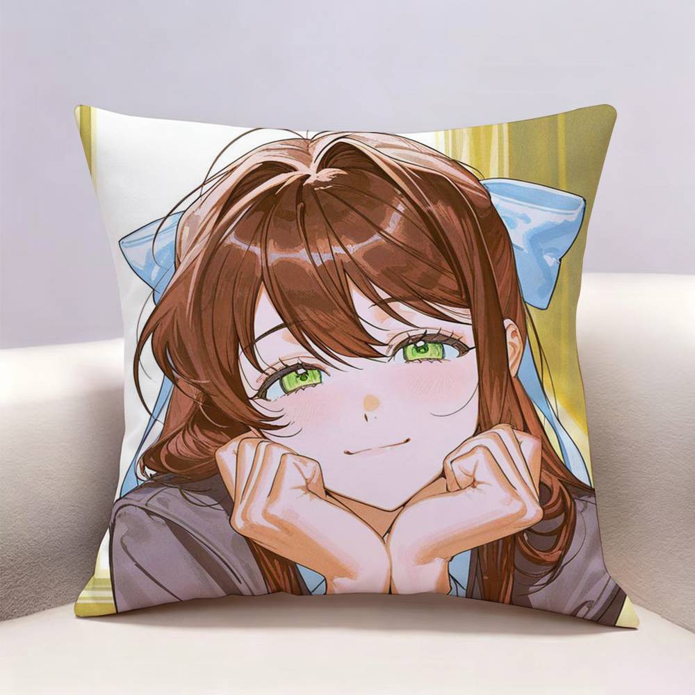 DDLC Monika Doublesided print Pillow Case Cushion Cover Throw Pillow Case For Car Sofa