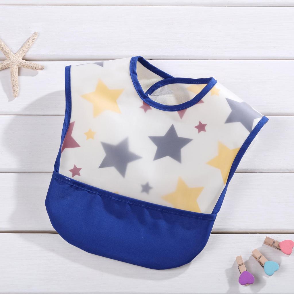 Waterproof Baby Drool Bib with Pocket - Wash-Free Design