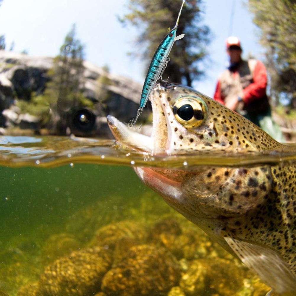 10Pcs Hard Bait Lures Durable Plastic with Hooks Fishing Tackle Accessories 8.5g 9.5cm