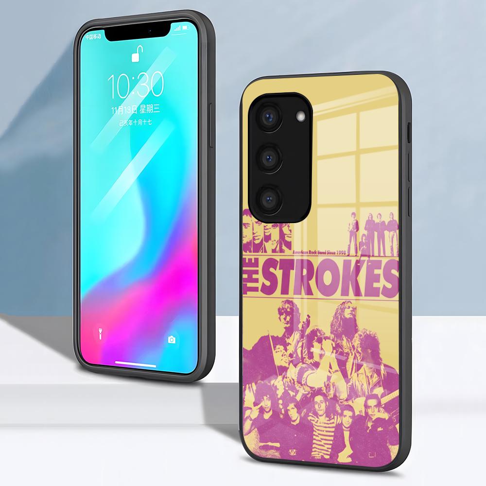 Band The S-strokes Phone Case For Samsung S26 S25 S24 FE S23 S22 S21 Plus S20 Ultra Note20Ultra Black Glass Cover