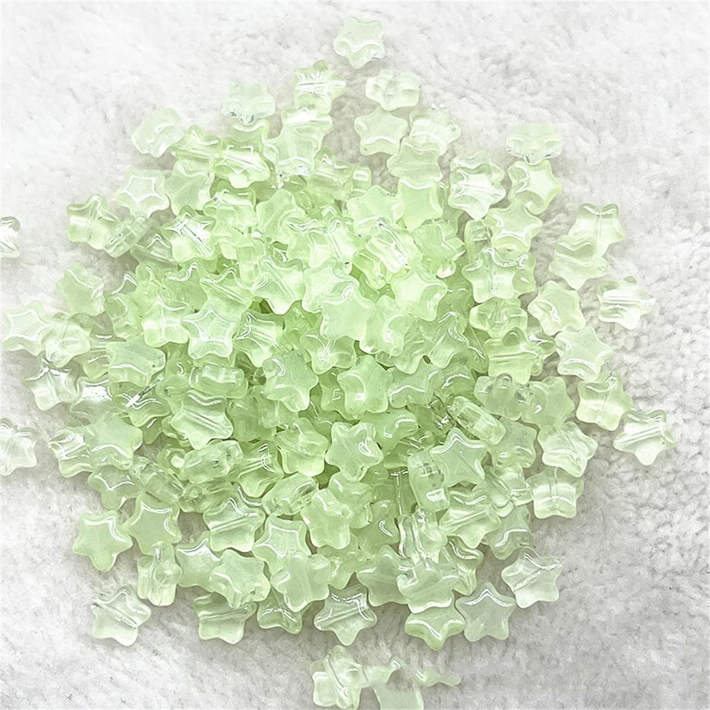 Colorful 30pcs 8mm Mini Polychrome Cute Gradient Five-pointed Star Glass Beads Loose Spacer Beads Jewelry Making DIY Handmade