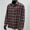 Spring Autumn New Fashion Brand American Retro Wear Loose Long-sleeved Burgundy Plaid Shirt Jacket Men