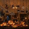 Halloween Party Hanging Swirl Decorations Set with Witch Hat Black Cat Skull Pumpkin Ghost Spider Web and Happy Halloween Sign for Indoor Outdoor Use