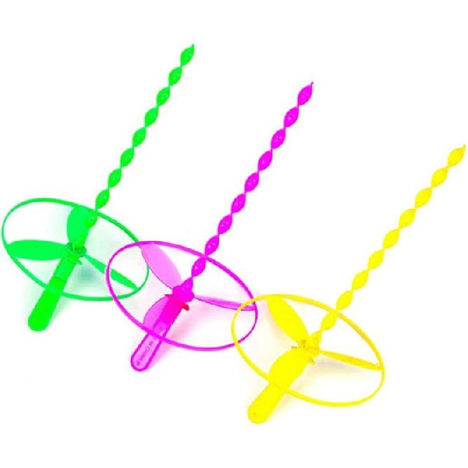 Alasum 40pcs Assorted Color Rotating Flywheel Toys for Kids, Bamboo Dragonfly Hand, Parent-Child Interaction, Outdoor Fun, 5.11x5.11x9.44in 40PCS
