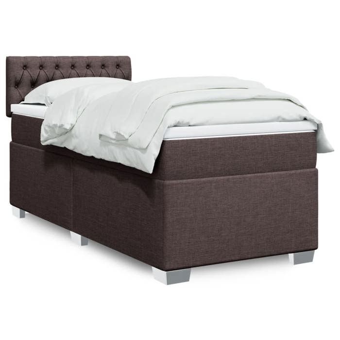 VidaXL Sommier à lattes de lit avec matelas Marron foncé 100x200 cm 3288109