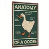 Vintage Goose Warning Metal Tin Sign - "Anatomy of a Goose" Humorous Wall Art with Cartoon Duck Illustration, Goose Decor