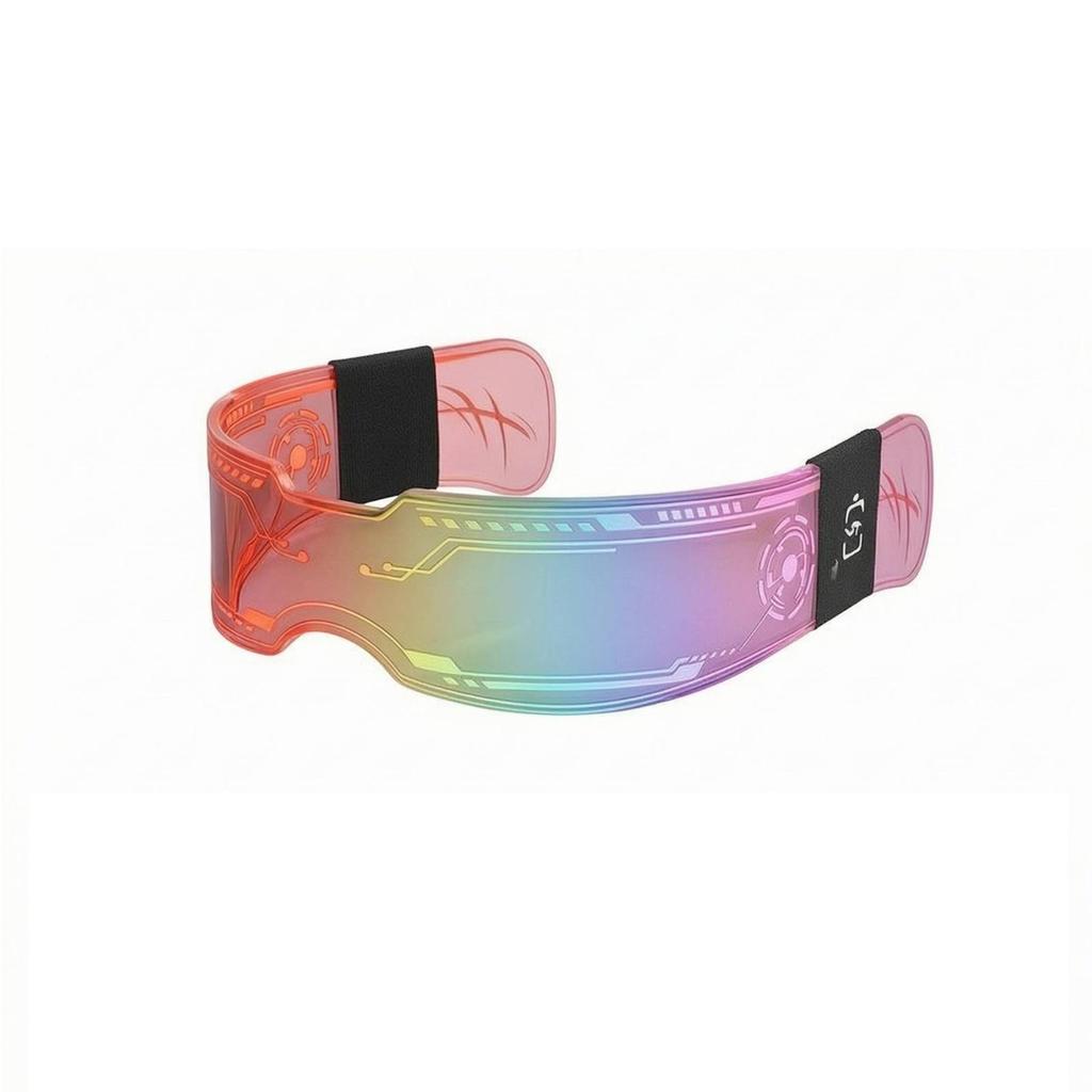 Multicolor Light-up Glasses | Adjustable-Looking Band, futuristic Goggles with