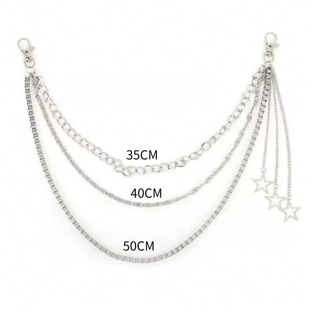 Waist Chain Female Cool Chain Star Trouser Chain Accessories Skirt Hip Hop Multi-layer Pentagram Trouser Chain