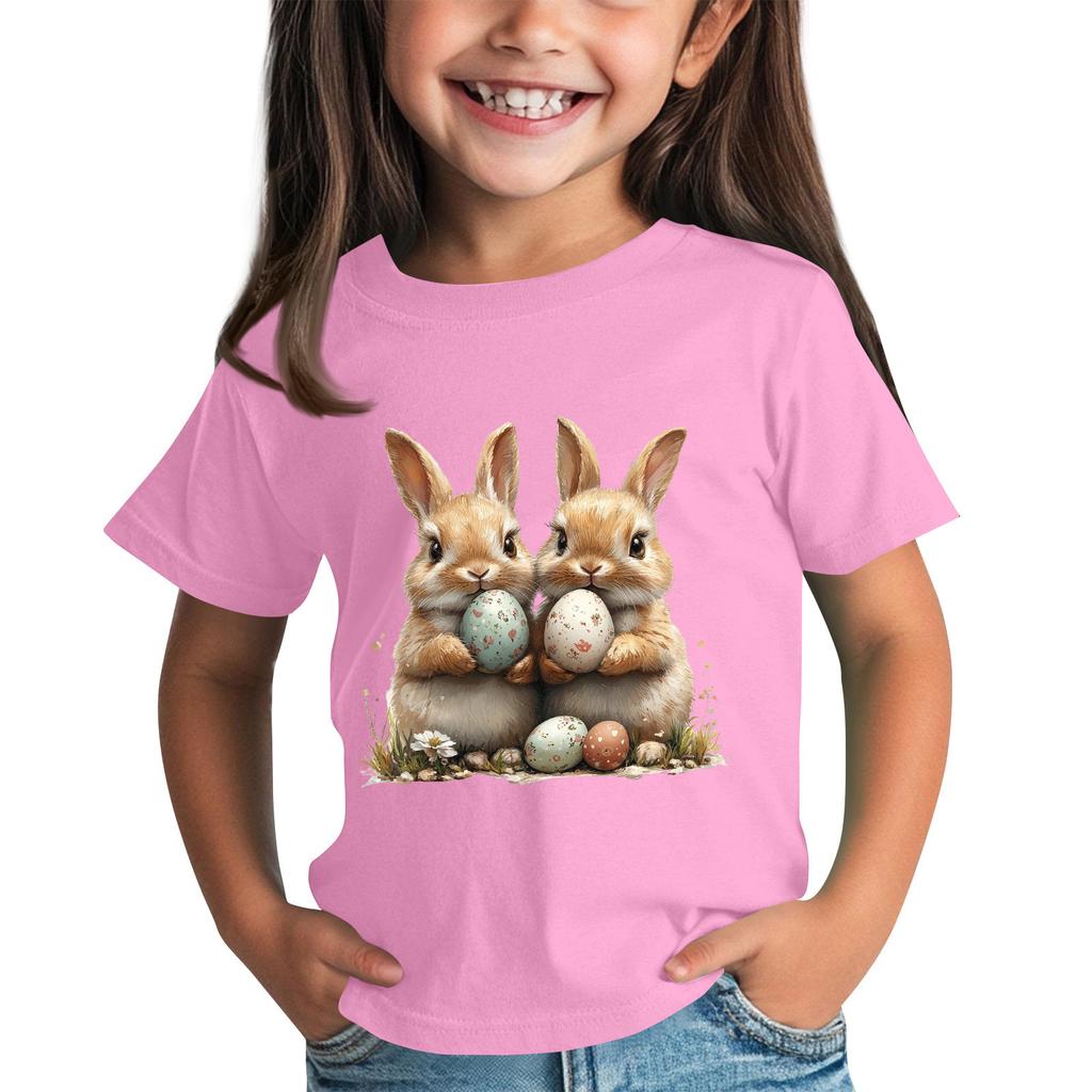 Children's Short Sleeve Neck T-Shirt Animal Print Daily Casual Top