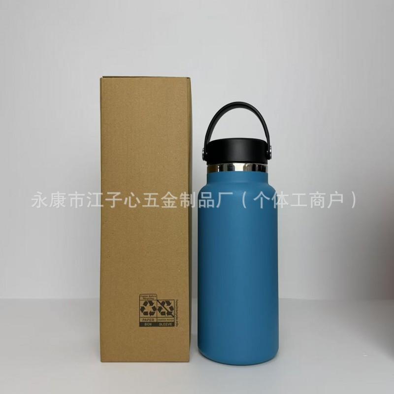 Borraccia Termica in Acciaio Inossidabile 32oz 40oz Doppia Tappo Tazza da Viaggio per Esterno con Manico Ermetica Palestra Escursionismo Campeggio