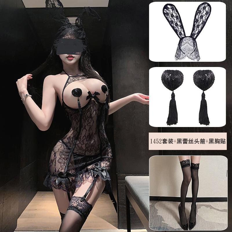 Sexy lingerie sexy lace seduction hip skirt women's steel rings gather pure desire uniform flirting pajamas 1111