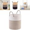 Cotton Rope Woven Dirty Clothes Basket With Handles For Laundry Room And Home Use