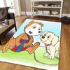 Bobo Siebenschläfer Flannel Pattern Square Carpet,Area Rug,Carpet Rug for Living Room Bedroom Sofa Playroom Decor,Non-slip Floor Mat
