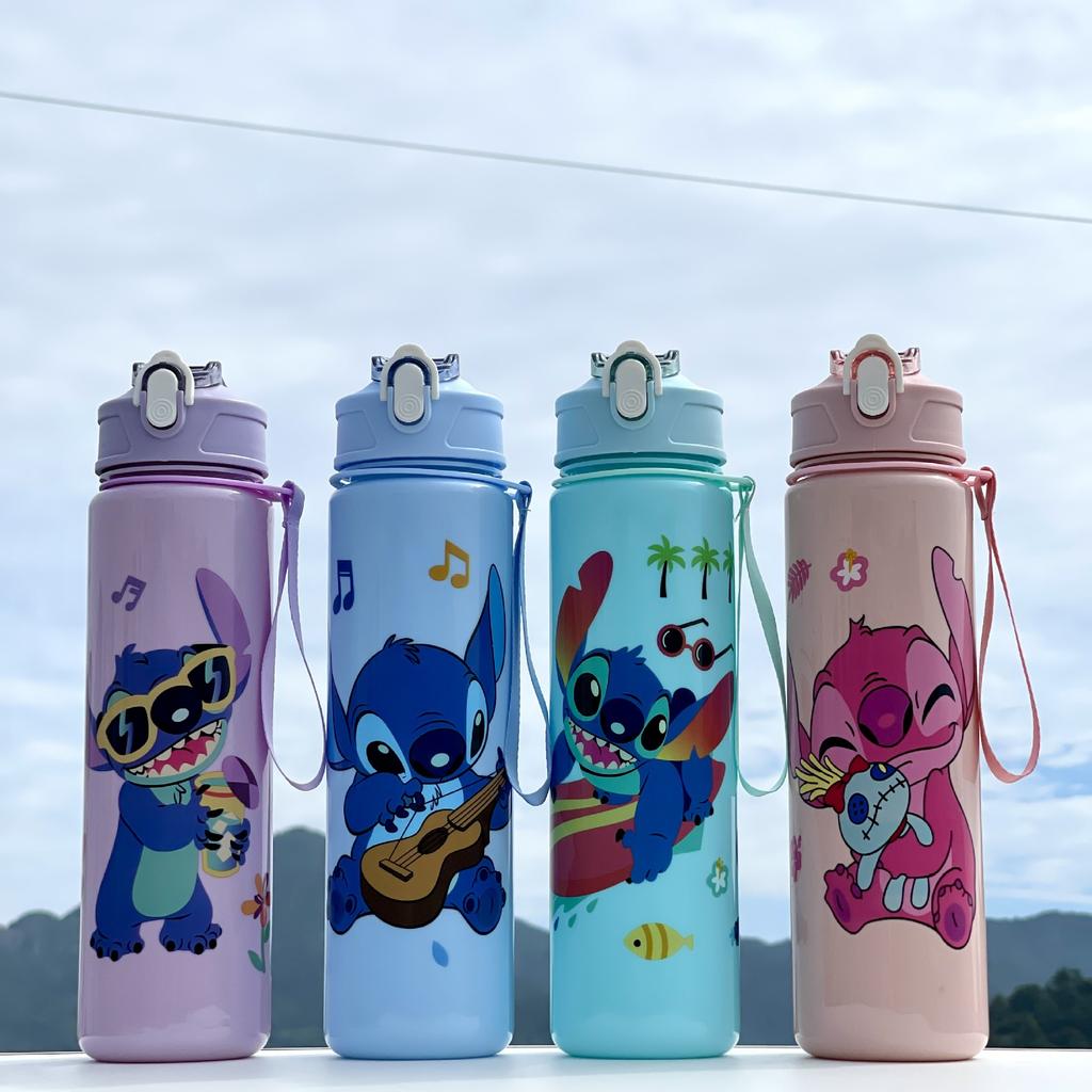 Hot-selling Water Bottle Children's Cartoon Transparent Medium Cup Elastic Cover Suction Nozzle Water Cup with Anti-drop Portable Rope Kettle Gift Cup