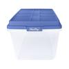 Clear Plastic Storage Bin 72 Quart Stackable with HI-RISE Lid Durable Organizer Garage Home Adult Use Carrying Handles