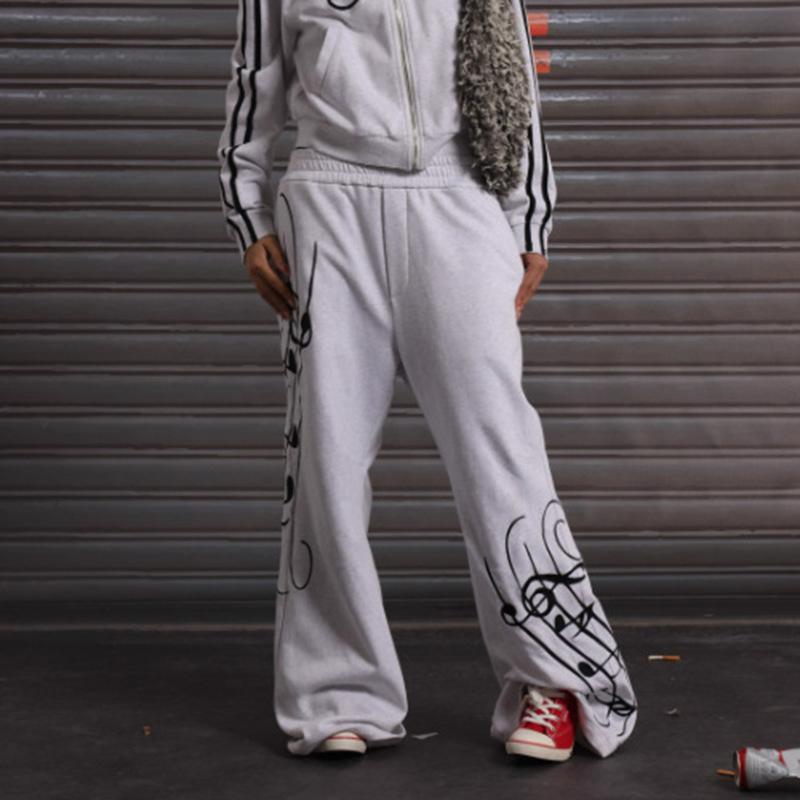 

European and American autumn and winter trend wide leg loose pants XL