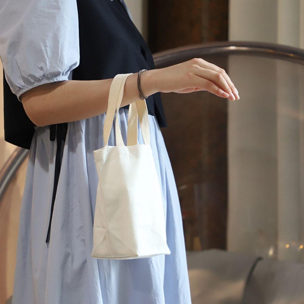 Bag Bucket Bags Korean Style Canvas Bags Women Handbags Coffee Milk Tea Bags Spring Day Picnic Bags