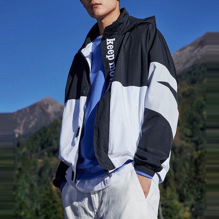 Anta Loose-Fit Casual Spliced Hooded Woven Sports Jacket Unisex Jacket Black 152218601-3