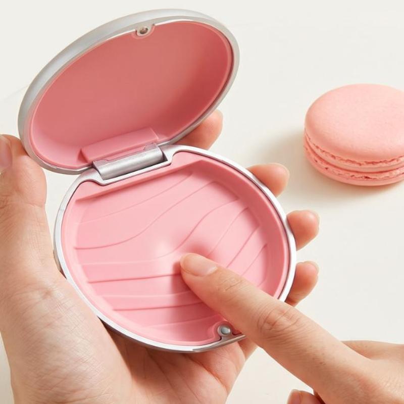 1Pcs Dental Retainer Case with Mirror BPA-Free False Teeth Protective Aligner Tray Storage Box for Adults Kids Oral Care