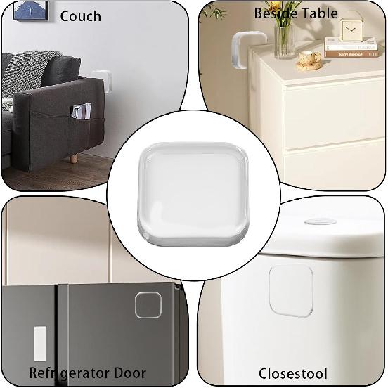 Door Stopper Wall Protector, 12 Pcs Transparent Door Knob Wall Protector Thicken Square Walls Shield Bumper Guard from Doors Knobs, Sturdy Self