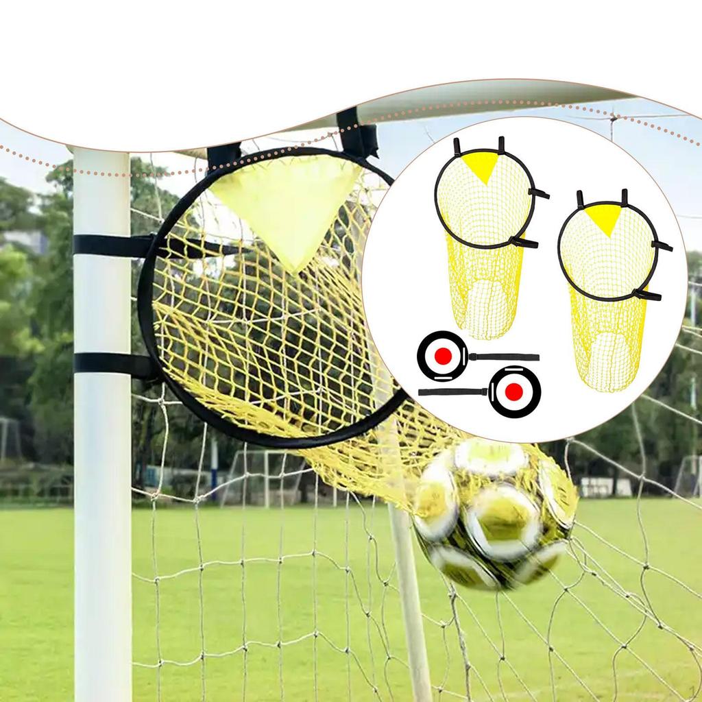 4Pcs Kids Football Goal Target & Training Net Portable Accessory Easy Attach Strap for Beginners to