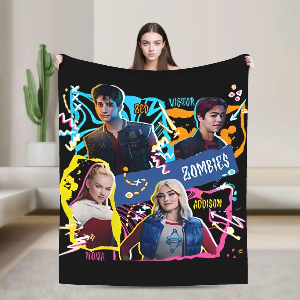 Zombies 4 Dawn of the Vampires Knitted Blankets Flannel Addison Bootleg Lightweight Throw Blankets Travel Home Couch Thin Quilt