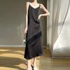 Light Luxury High-end Style Printed Satin Suspender Dress Women's New Temperament New Chinese Acetic Acid Dress