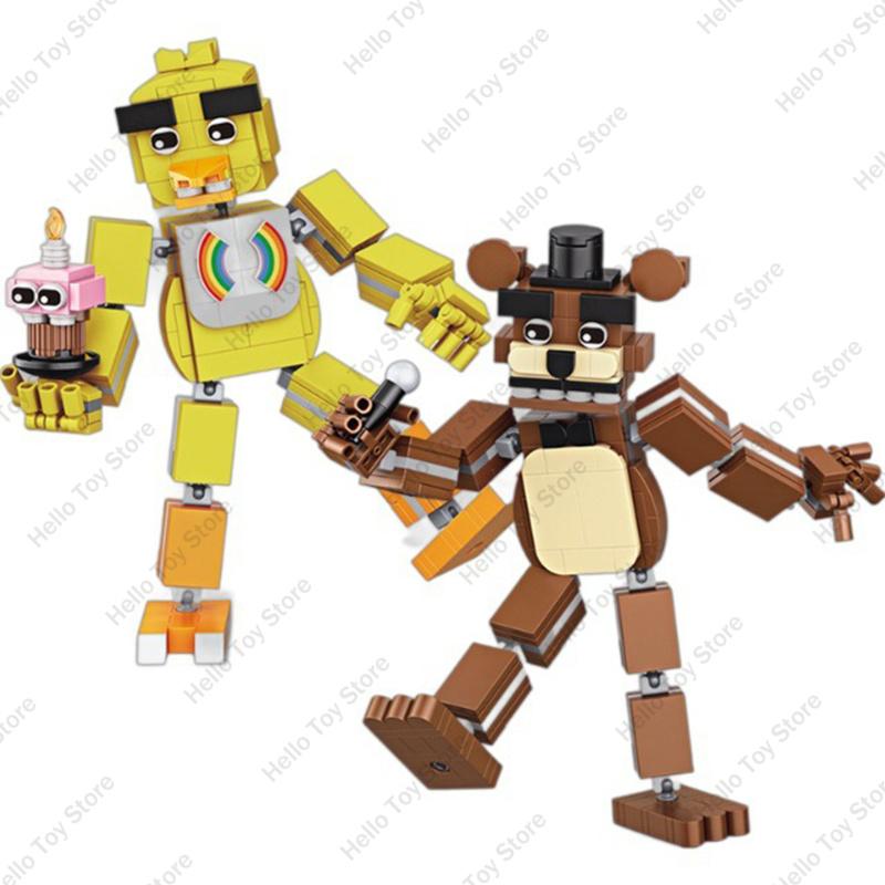 Hot Classic Movie Fnaf Doll Fnaf Five Nights Nightmare Chica Foxy Golden Bonnie Bear Action Figure Bricks Building Blocks Toys