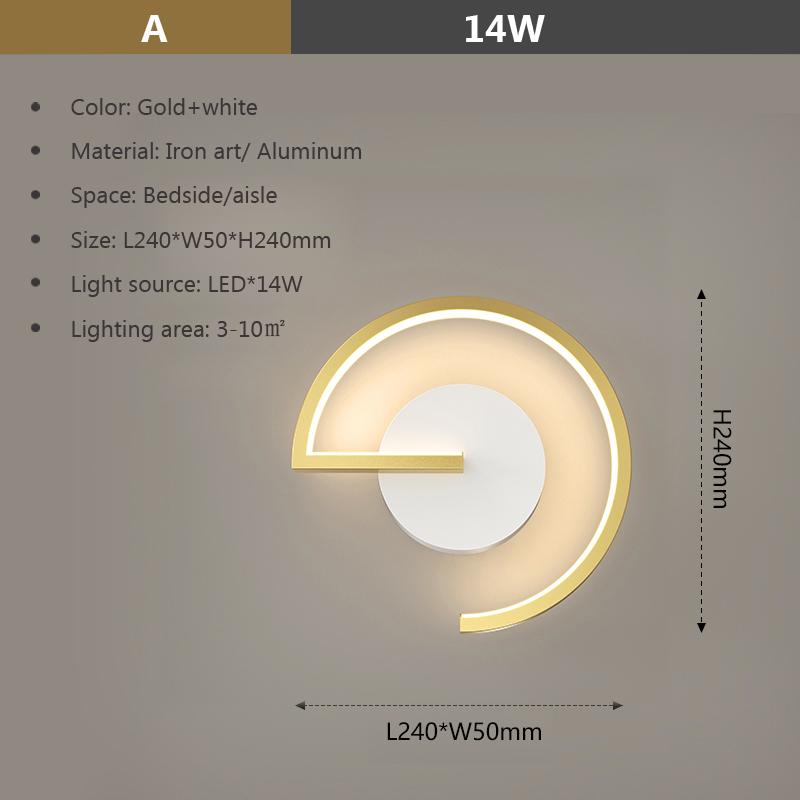 Modern LED Wall Lamp For Living Study Room Bedroom Bedside Lights Gold Black Minimalist Staircase Decorative Sconce Fixtures