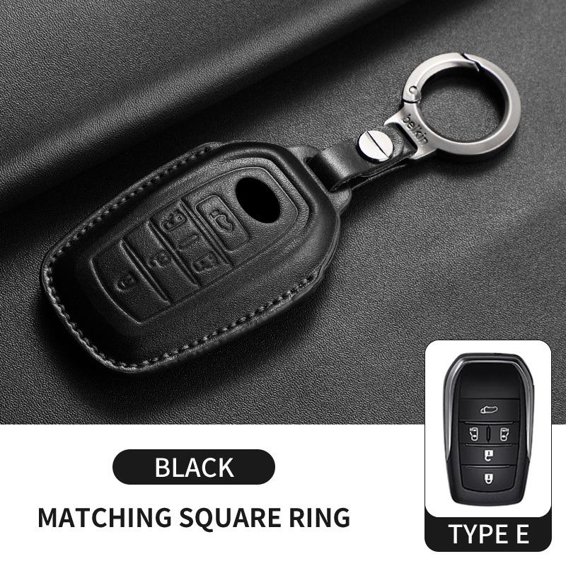 Leather Car Key Case Cover Shell For Toyota Alphard Crown Vellfire Previa Car Shell Keychain Anti-Scratch Protecter Accessories